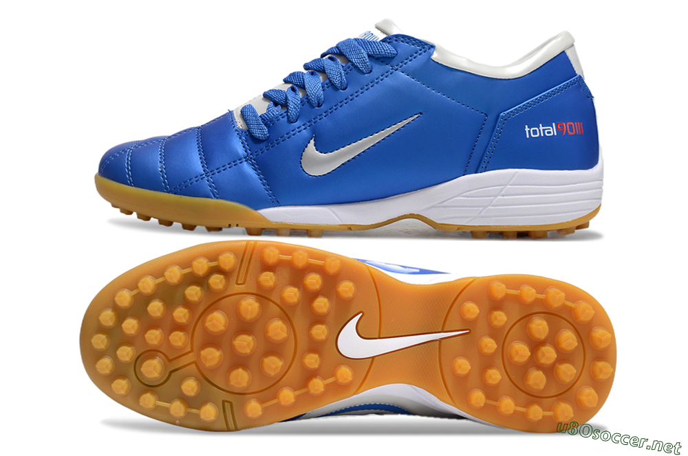 Unisex Nike Total 90 II TF Football Shoes - Blue/White/Brown 1