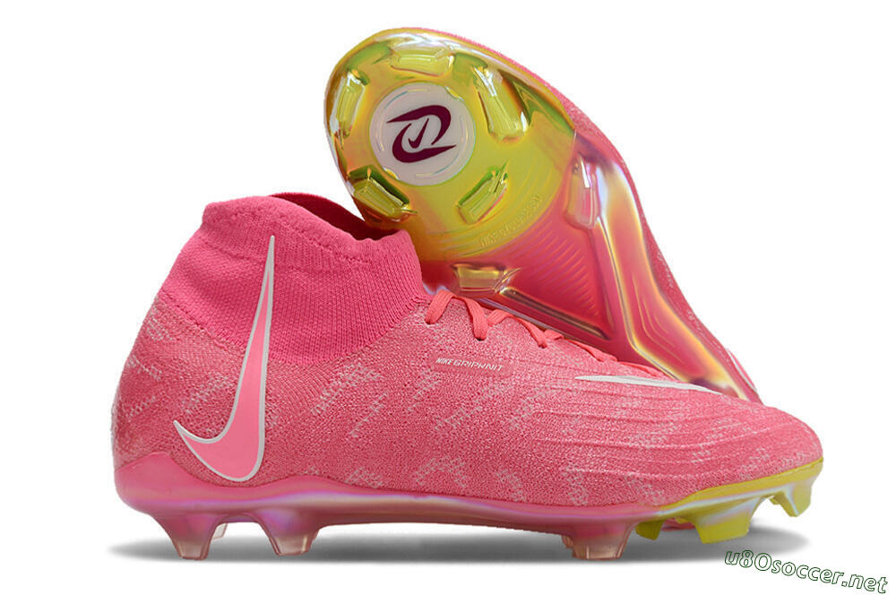 Unisex Nike Phantom Luna Elite FG Football Boots - Pink/White/Yellow 2