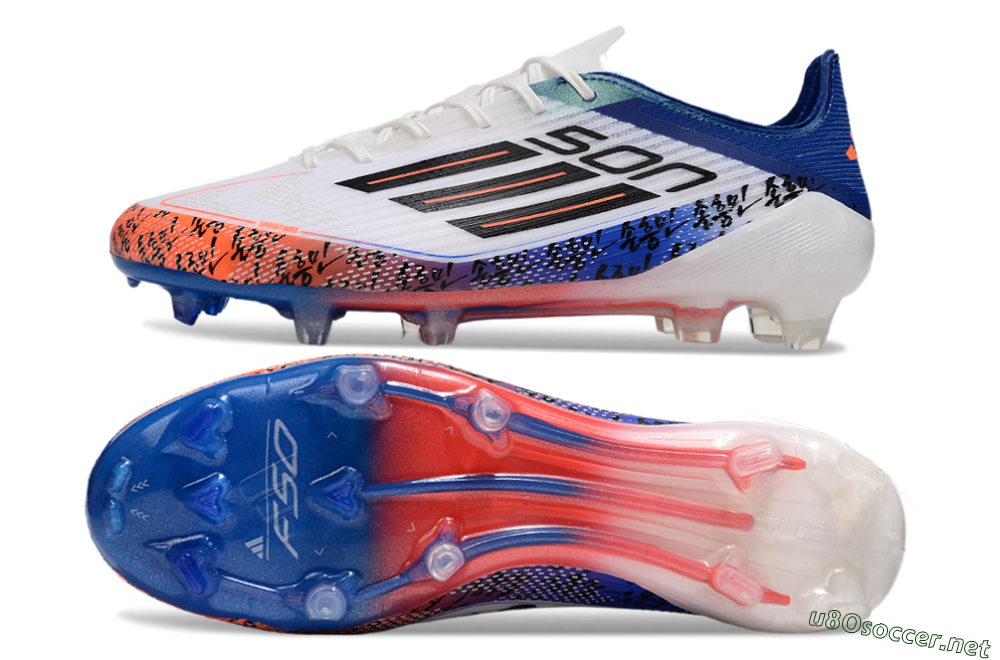 Men's Adidas F50 Elite FG Football Boots - White/Red/Blue 1