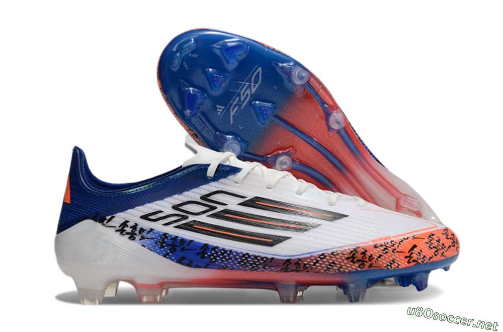 Men's Adidas F50 Elite FG Football Boots - White/Red/Blue 2