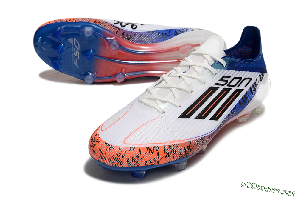 Men's Adidas F50 Elite FG Football Boots - White/Red/Blue 3