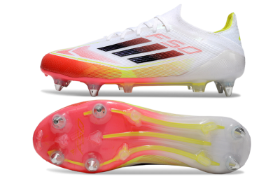 Men's Adidas F50 Elite SG Football Boots - White/Red/Yellow