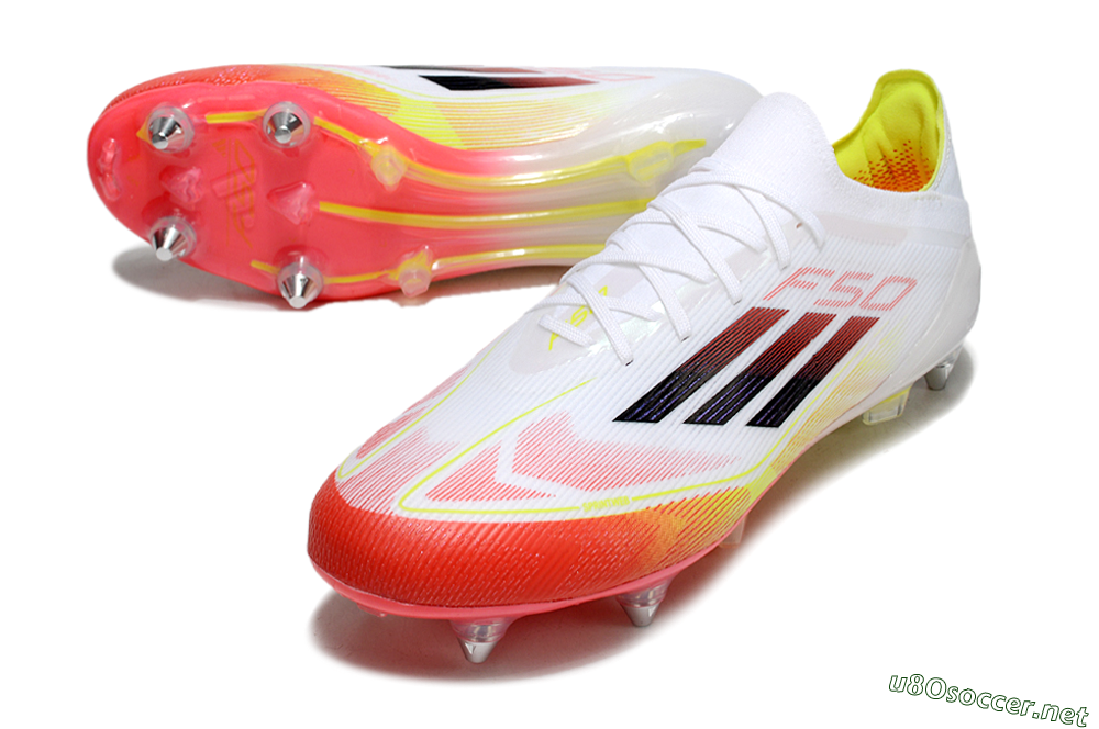 Men's Adidas F50 Elite SG Football Boots - White/Red/Yellow 3