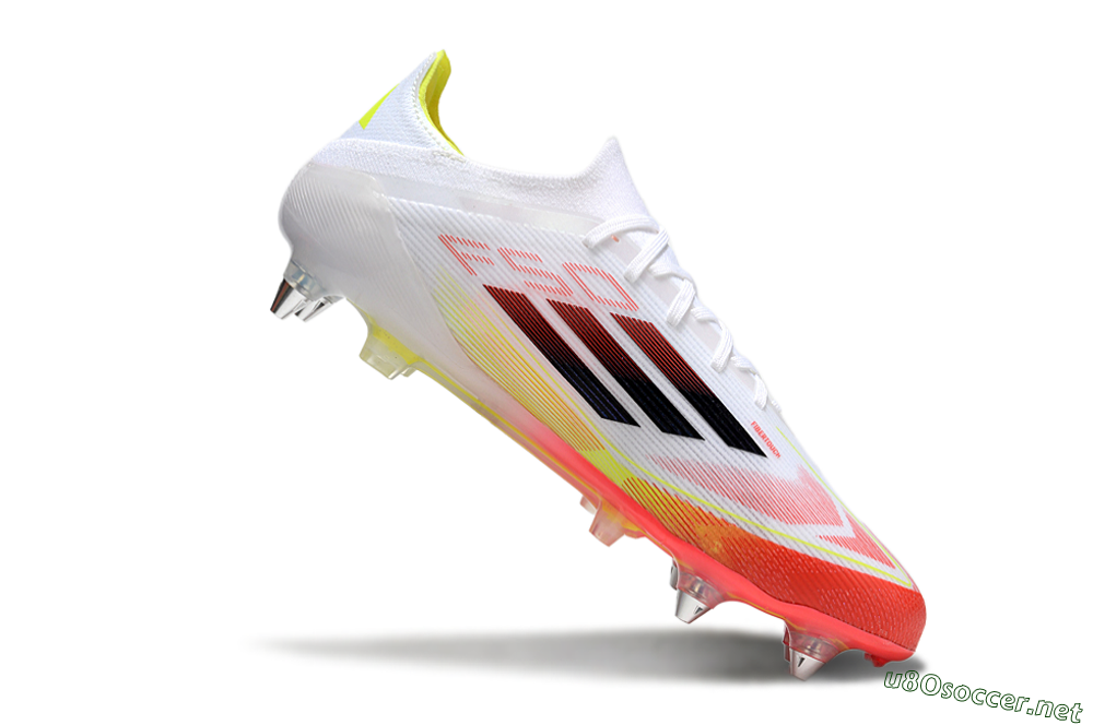 Men's Adidas F50 Elite SG Football Boots - White/Red/Yellow 4
