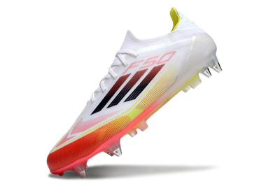 Men's Adidas F50 Elite SG Football Boots - White/Red/Yellow
