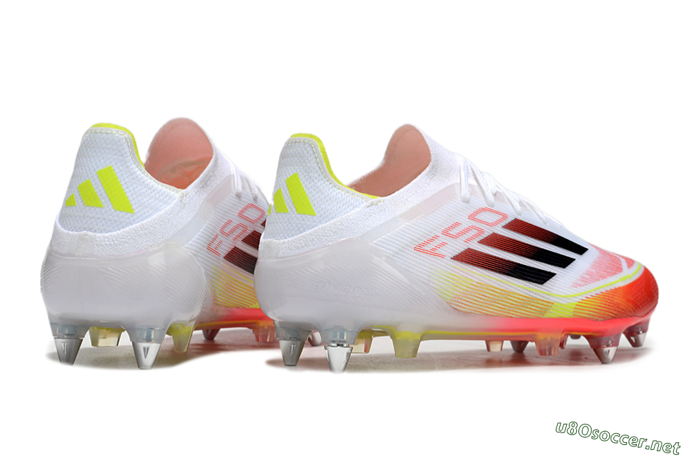 Men's Adidas F50 Elite SG Football Boots - White/Red/Yellow 6