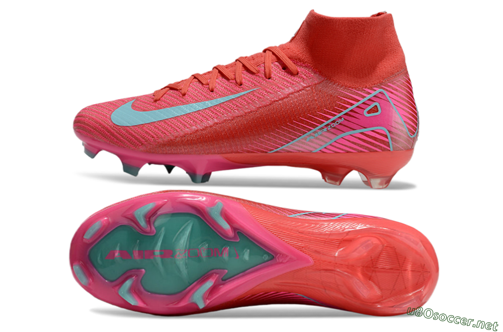 Unisex Nike Air Zoom Mercurial Superfly 10 Elite FG Football Boots - Red/Jade/White 1