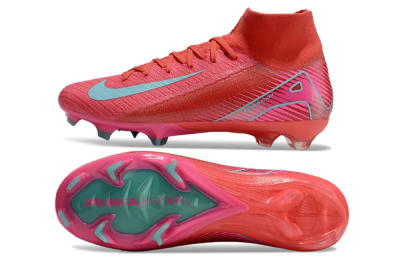 Unisex Nike Air Zoom Mercurial Superfly 10 Elite FG Football Boots - Red/Jade/White
