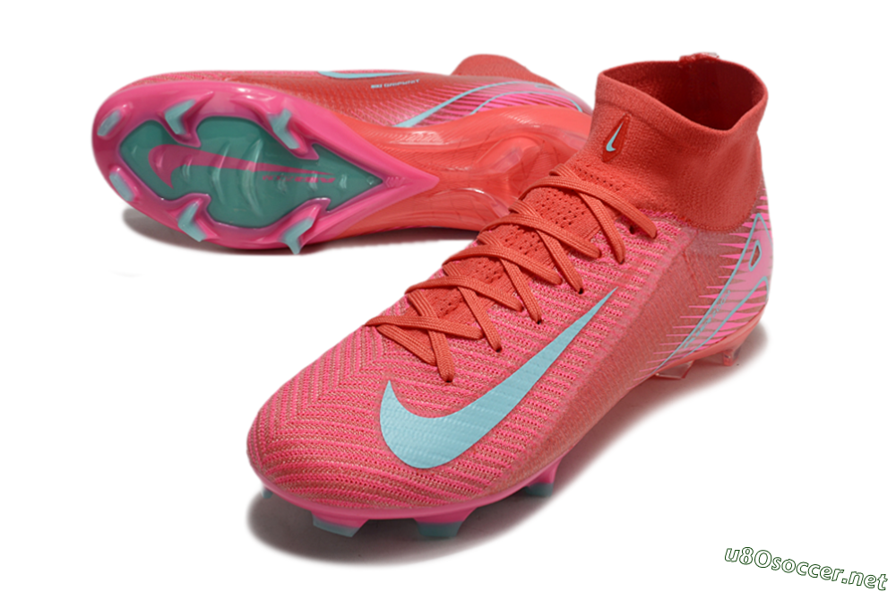 Unisex Nike Air Zoom Mercurial Superfly 10 Elite FG Football Boots - Red/Jade/White 3