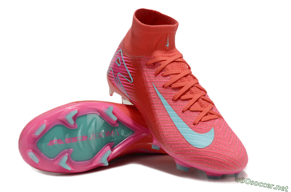 Unisex Nike Air Zoom Mercurial Superfly 10 Elite FG Football Boots - Red/Jade/White 4
