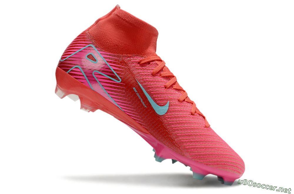 Unisex Nike Air Zoom Mercurial Superfly 10 Elite FG Football Boots - Red/Jade/White 5