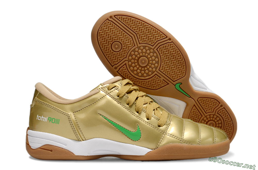 Men's Nike Total 90 II IC Football Shoes - Gold/Green/White 2