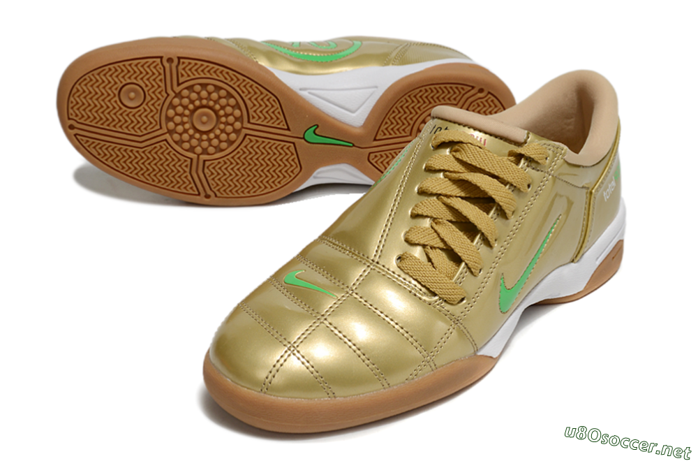 Men's Nike Total 90 II IC Football Shoes - Gold/Green/White 3