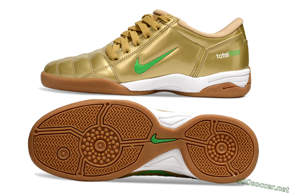 Men's Nike Total 90 II IC Football Shoes - Gold/Green/White 1