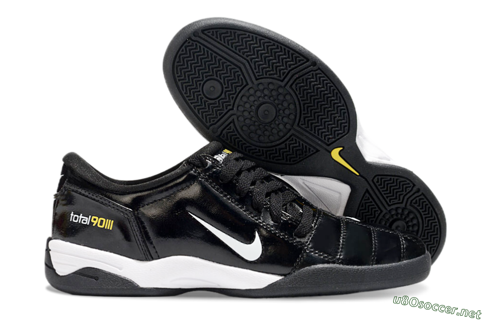 Men's Nike Total 90 II IC Football Shoes - Black/White/Yellow 2