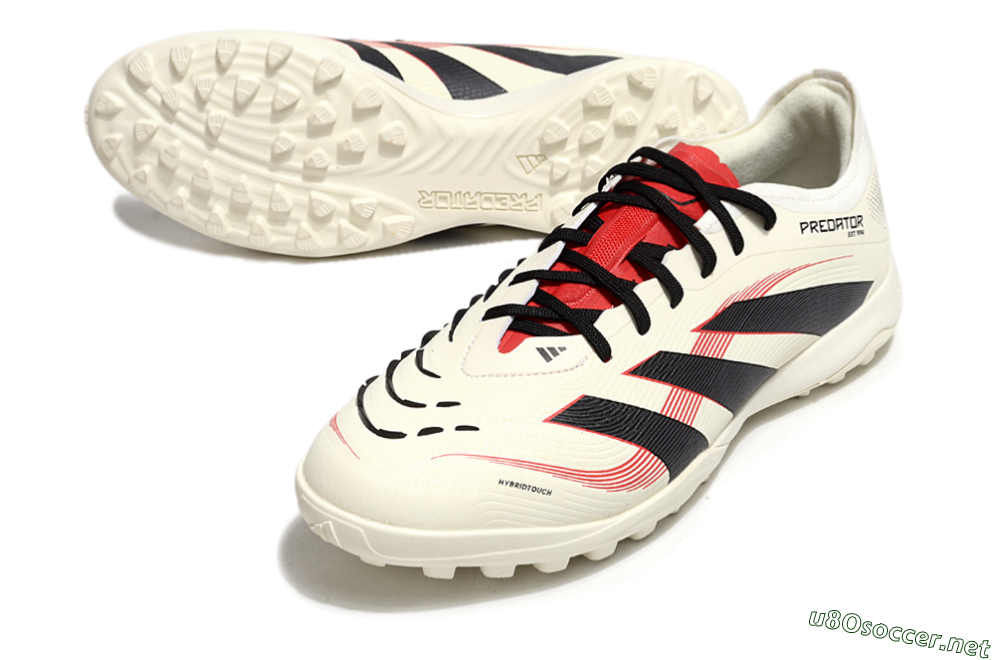 Men's Adidas Predator Elite 25 TF Football Shoes - Beige/Black/Red 3