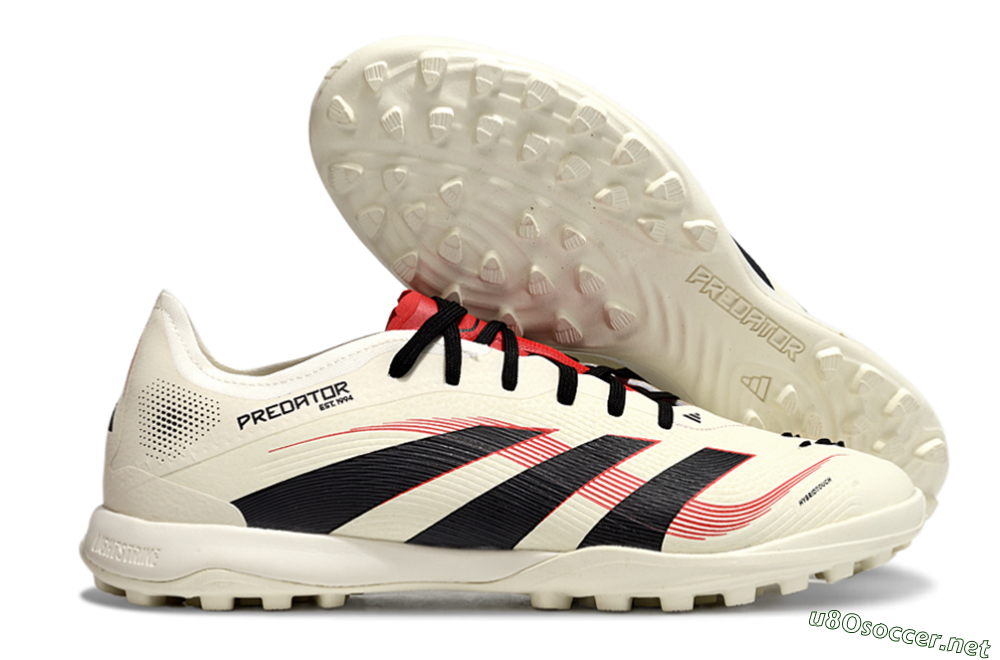 Men's Adidas Predator Elite 25 TF Football Shoes - Beige/Black/Red 2