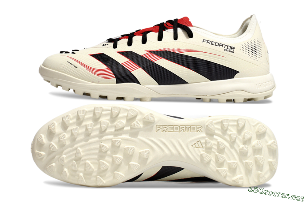 Men's Adidas Predator Elite 25 TF Football Shoes - Beige/Black/Red 1