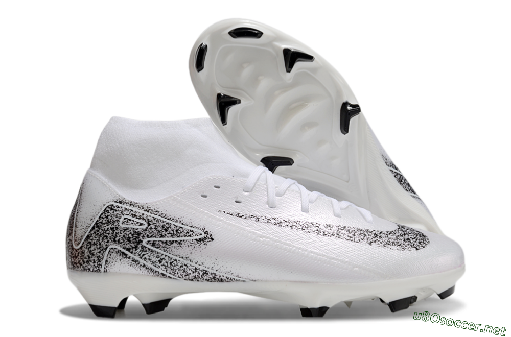 Men's Nike Air Zoom Mercurial Superfly 10 Elite FG Football Boots - White/Black 2