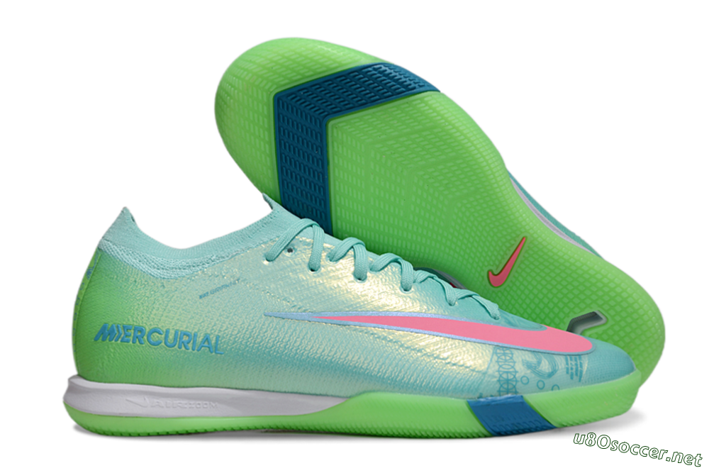 Men's Nike Air Zoom Mercurial Vapor 16 Elite IC Football Shoes - Jade/Pink/Yellow 2