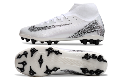Men's Nike Air Zoom Mercurial Superfly 10 Acadamy AG Football Boots - White/Black