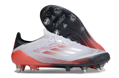 Men's Adidas F50 Elite SG Football Boots - White/Silver/Red/Black