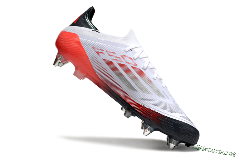 Men's Adidas F50 Elite SG Football Boots - White/Silver/Red/Black 4