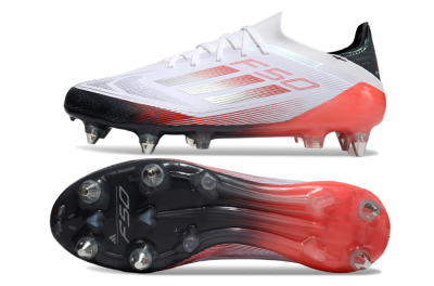 Men's Adidas F50 Elite SG Football Boots - White/Silver/Red/Black