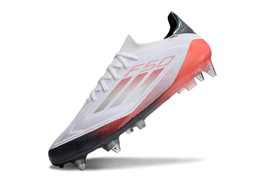 Men's Adidas F50 Elite SG Football Boots - White/Silver/Red/Black