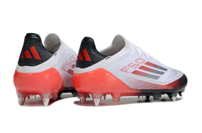 Men's Adidas F50 Elite SG Football Boots - White/Silver/Red/Black