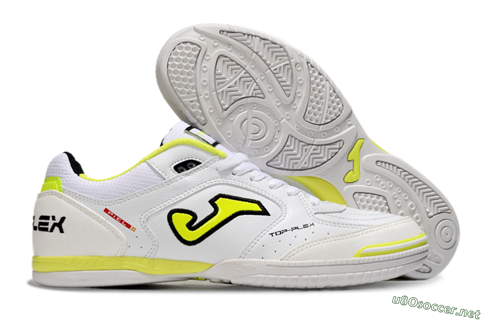 Men's Joma Top Flex IC Football Shoes - White/Black/Yellow 2