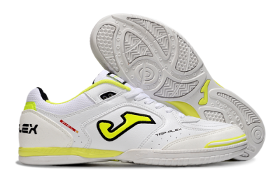 Men's Joma Top Flex IC Football Shoes - White/Black/Yellow