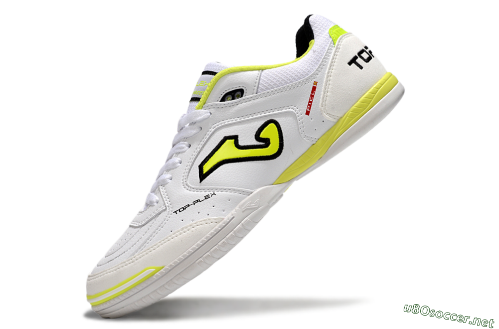 Men's Joma Top Flex IC Football Shoes - White/Black/Yellow 5