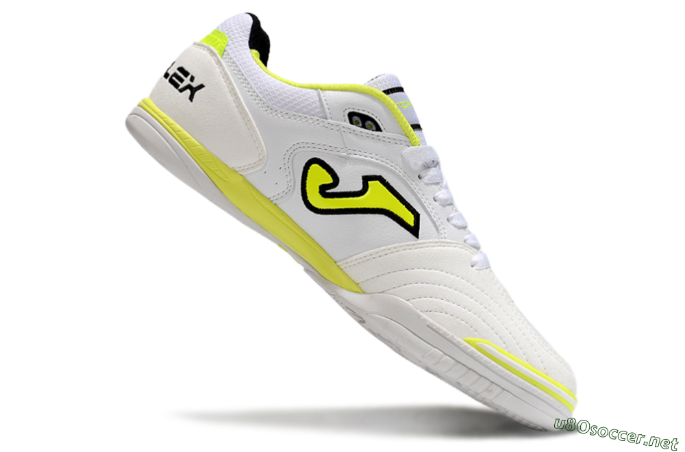 Men's Joma Top Flex IC Football Shoes - White/Black/Yellow 4