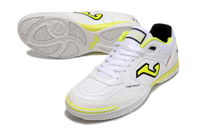 Men's Joma Top Flex IC Football Shoes - White/Black/Yellow