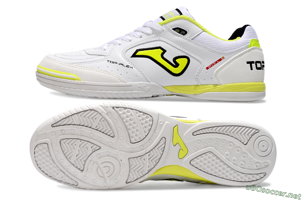Men's Joma Top Flex IC Football Shoes - White/Black/Yellow 1