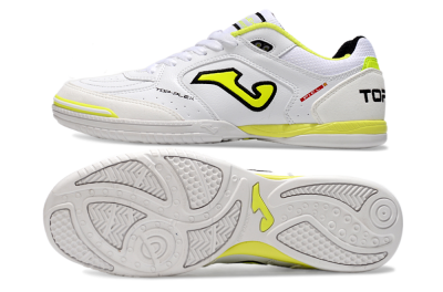 Men's Joma Top Flex IC Football Shoes - White/Black/Yellow