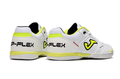 Men's Joma Top Flex IC Football Shoes - White/Black/Yellow