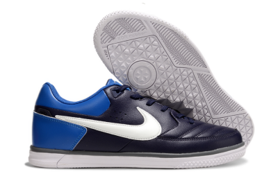Men's Nike Street Gato IC Football Shoes - Black/White/Blue