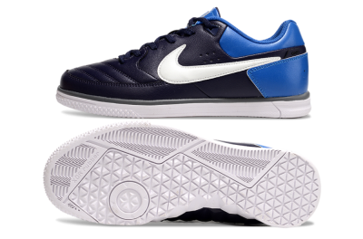 Men's Nike Street Gato IC Football Shoes - Black/White/Blue