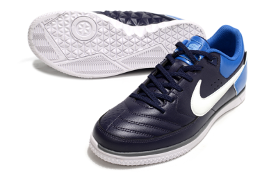 Men's Nike Street Gato IC Football Shoes - Black/White/Blue