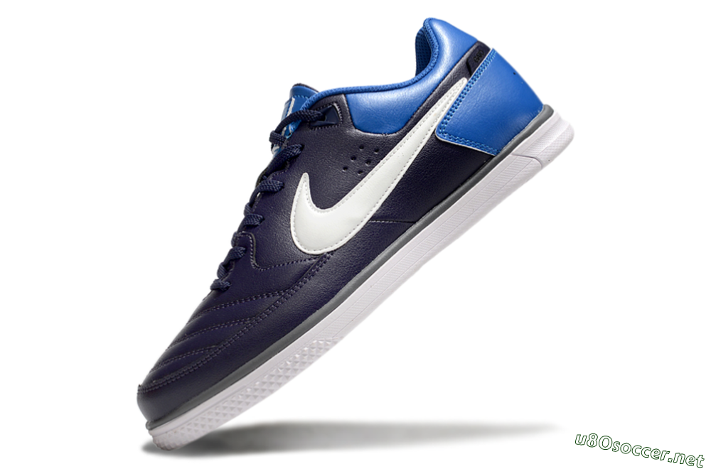 Men's Nike Street Gato IC Football Shoes - Black/White/Blue 5