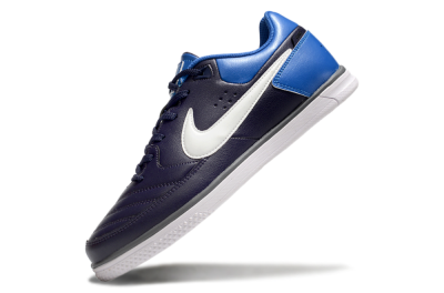 Men's Nike Street Gato IC Football Shoes - Black/White/Blue