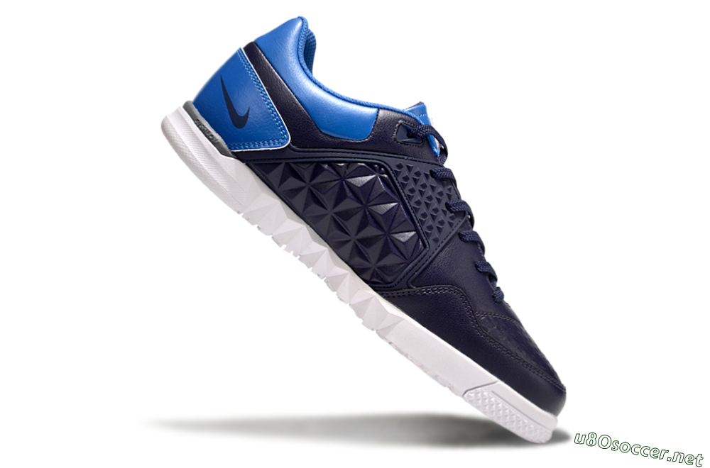 Men's Nike Street Gato IC Football Shoes - Black/White/Blue 4