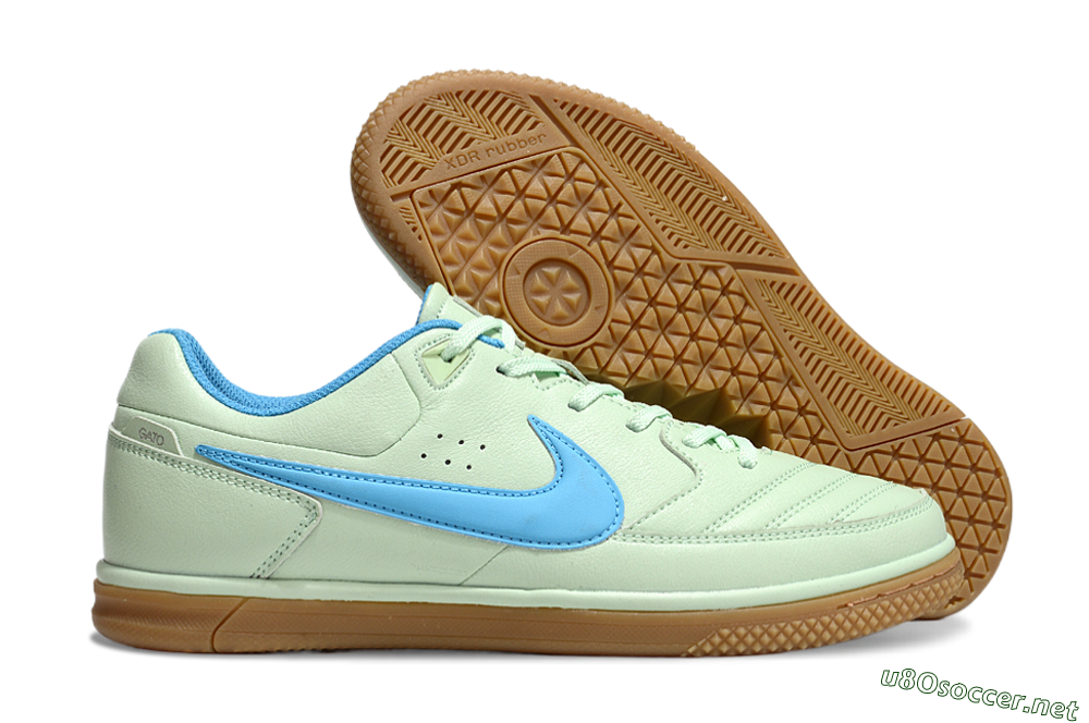 Men's Nike Street Gato IC Football Shoes - Avocado/Blue/Brown 2
