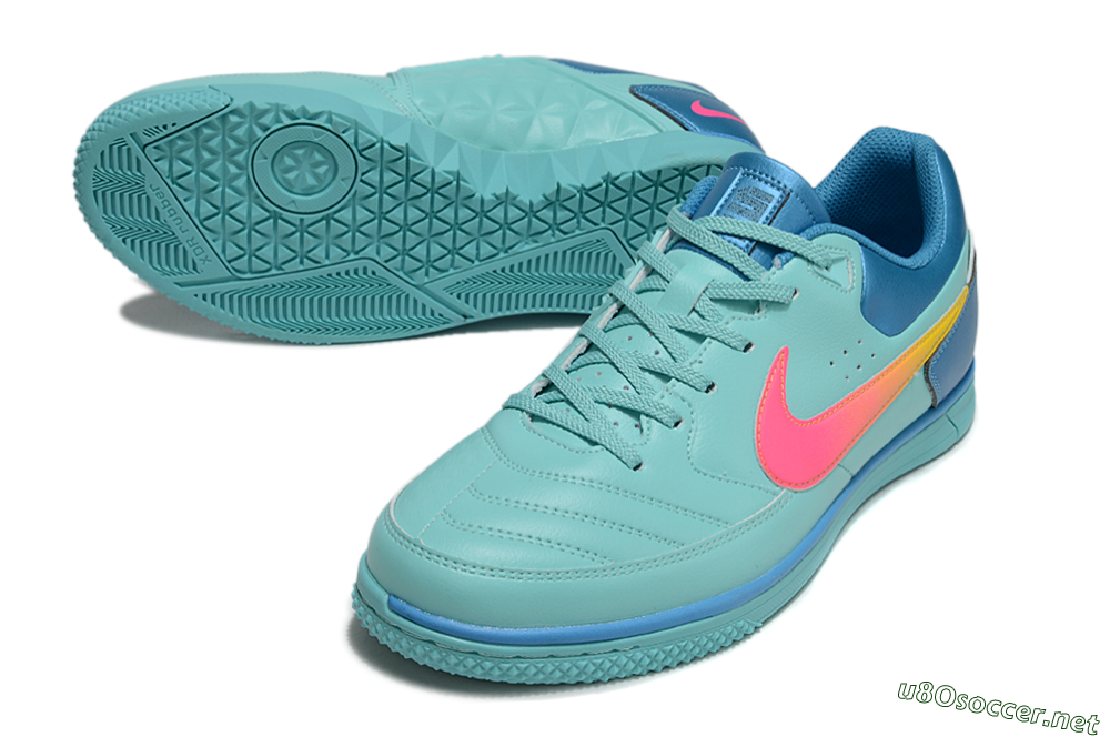 Men's Nike Street Gato IC Football Shoes - Jade/Pink/Yellow/Blue 3
