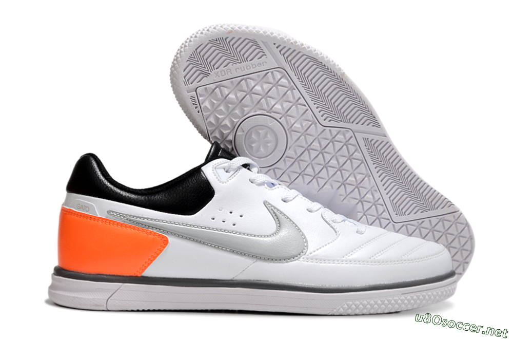Men's Nike Street Gato IC Football Shoes - White/Grey/Yellow/Black 2