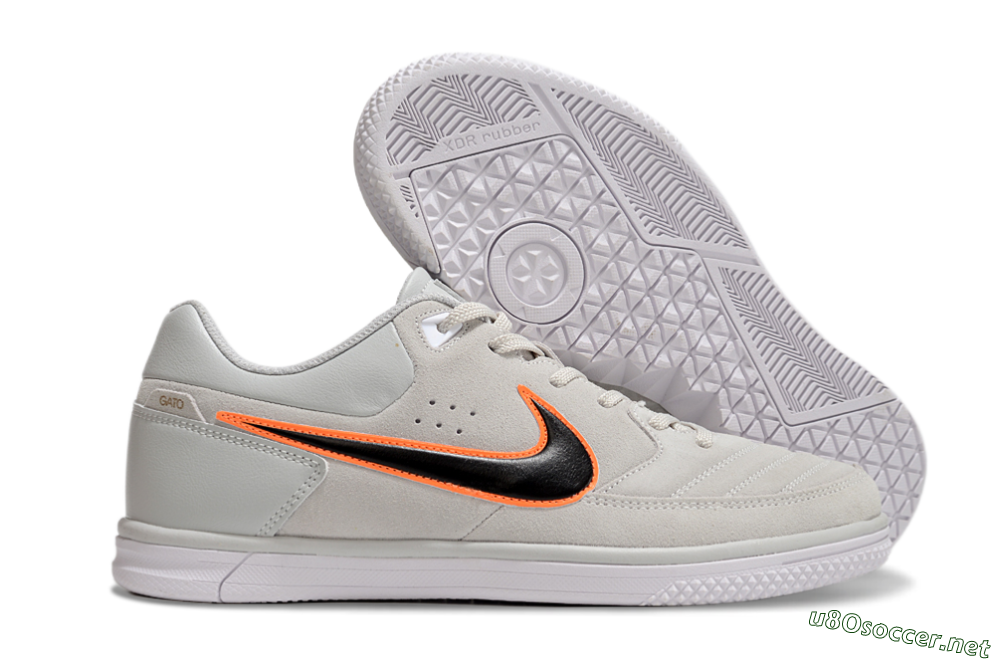 Men's Nike Street Gato IC Football Shoes - Grey/Black/Yellow 2