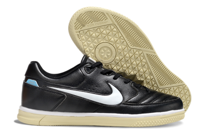 Men's Nike Street Gato IC Football Shoes - Black/White/Beige
