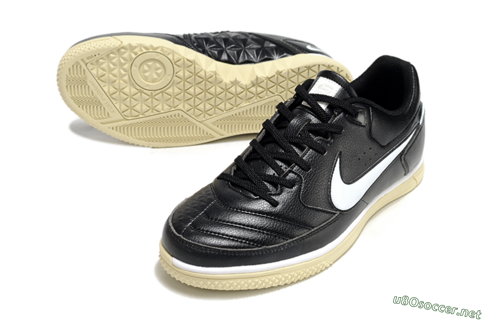Men's Nike Street Gato IC Football Shoes - Black/White/Beige 3